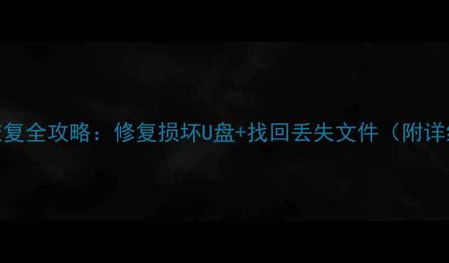 图片 U盘数据恢复全攻略：修复损坏U盘+找回丢失文件（附详细教程）2