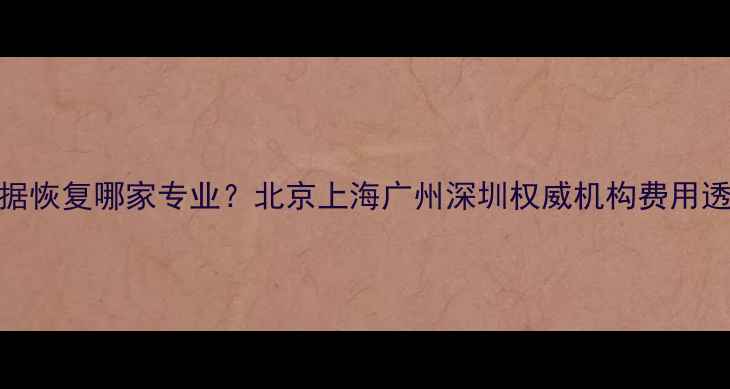 图片 U盘数据恢复哪家专业？北京上海广州深圳权威机构费用透明全2
