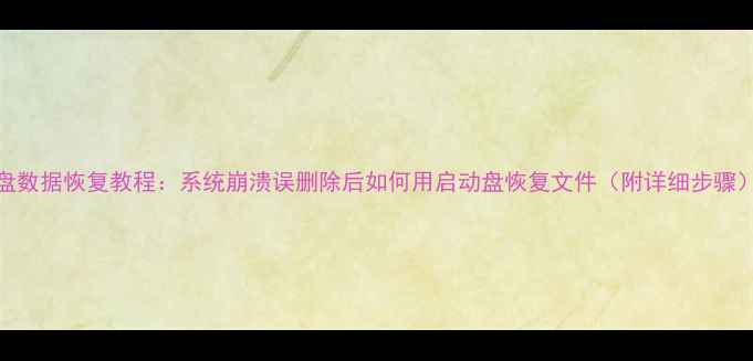 图片 U盘数据恢复教程：系统崩溃误删除后如何用启动盘恢复文件（附详细步骤）2