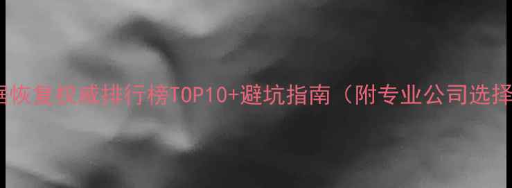 图片 U盘数据恢复权威排行榜TOP10+避坑指南（附专业公司选择标准）