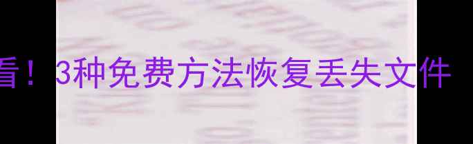 图片 U盘数据误删必看！3种免费方法恢复丢失文件（附操作指南）2