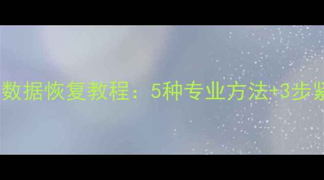 图片 U盘文件损坏数据恢复教程：5种专业方法+3步紧急处理指南