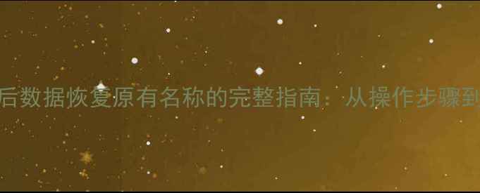 图片 U盘格式化后数据恢复原有名称的完整指南：从操作步骤到注意事项1