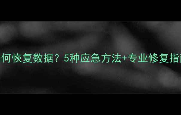 图片 U盘物理损坏如何恢复数据？5种应急方法+专业修复指南（附案例）2