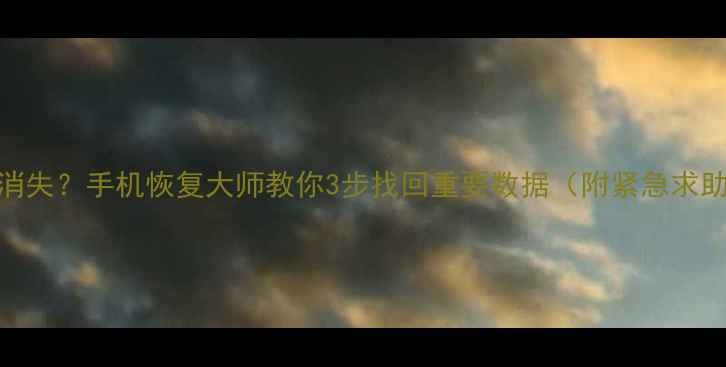 图片 U盘突然消失？手机恢复大师教你3步找回重要数据（附紧急求助指南）2