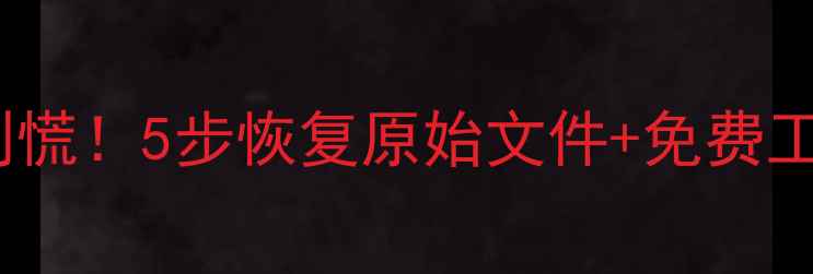 图片 WPS表格数据丢失别慌！5步恢复原始文件+免费工具推荐（附案例）