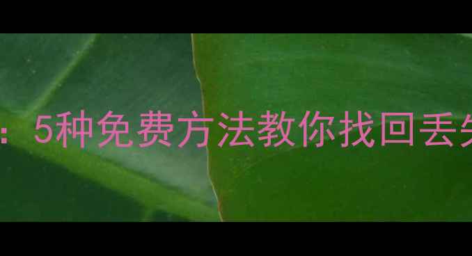 图片 Word文档备份恢复全攻略：5种免费方法教你找回丢失的文档（附详细教程）2