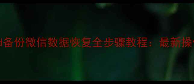 图片 iCloud备份微信数据恢复全步骤教程：最新操作指南