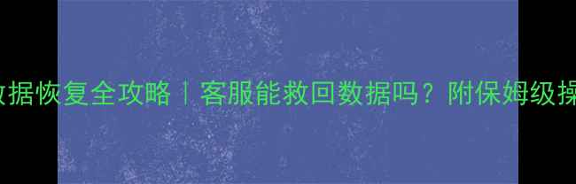 图片 iCloud数据恢复全攻略｜客服能救回数据吗？附保姆级操作指南2