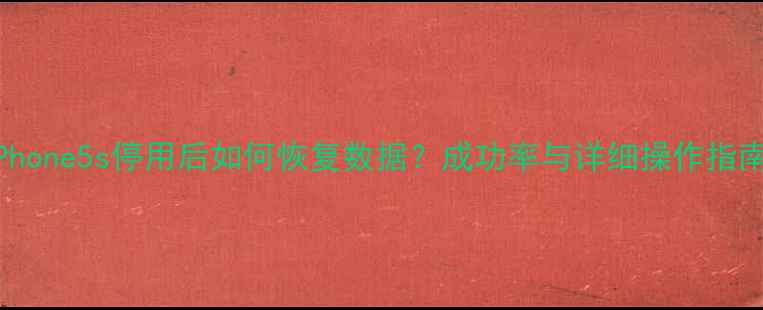 图片 iPhone5s停用后如何恢复数据？成功率与详细操作指南2