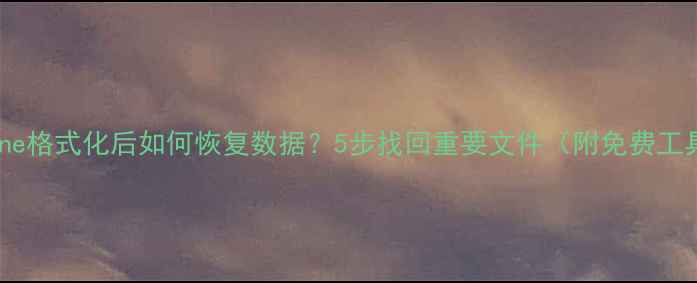 图片 iPhone格式化后如何恢复数据？5步找回重要文件（附免费工具）2