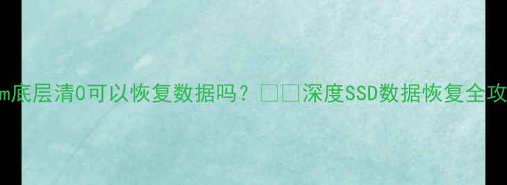图片 trim底层清0可以恢复数据吗？💻💾深度SSD数据恢复全攻略1