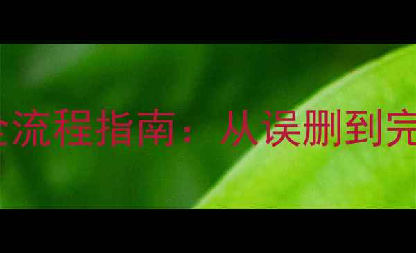 图片 xbstream数据库恢复全流程指南：从误删到完整重建的7步解决方案