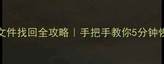 图片 ✅Excel误删文件找回全攻略｜手把手教你5分钟恢复丢失数据2