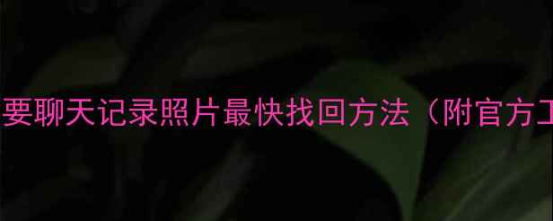 图片 ✨QQ数据恢复全攻略：重要聊天记录照片最快找回方法（附官方工具+第三方软件实测）💻