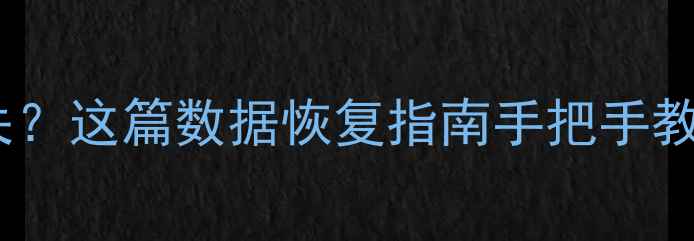 图片 ✨手机电脑文件突然消失？这篇数据恢复指南手把手教你抢救重要资料！💻💾1