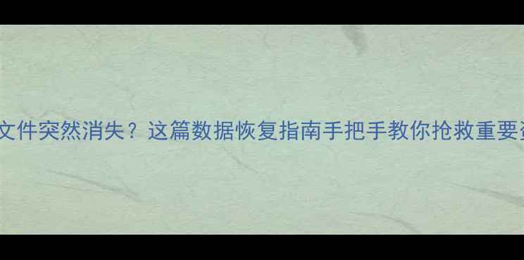 图片 ✨手机电脑文件突然消失？这篇数据恢复指南手把手教你抢救重要资料！💻💾2