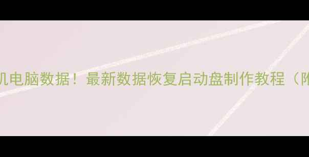 图片 一键恢复手机电脑数据！最新数据恢复启动盘制作教程（附免费工具）