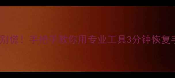 图片 东芝SD卡数据丢失别慌！手把手教你用专业工具3分钟恢复手机相册聊天记录1