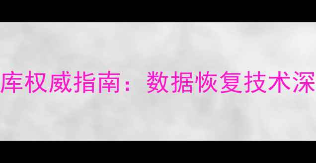 图片 中国灾害恢复案例数据库权威指南：数据恢复技术深度与灾后重建最佳实践
