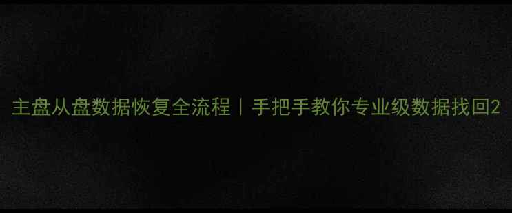 图片 主盘从盘数据恢复全流程｜手把手教你专业级数据找回2