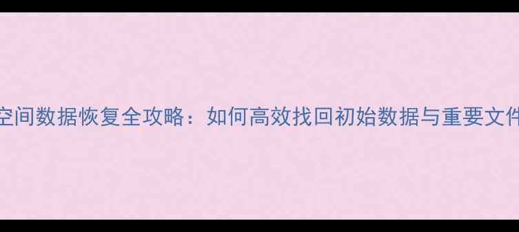 图片 云空间数据恢复全攻略：如何高效找回初始数据与重要文件？