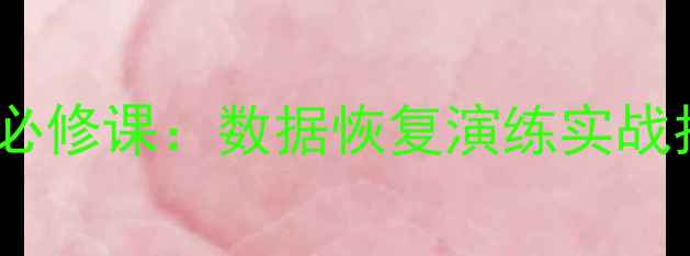 图片 企业数据安全必修课：数据恢复演练实战指南与操作全1
