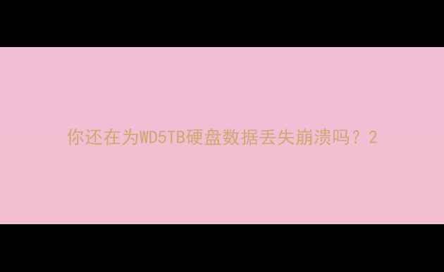 图片 你还在为WD5TB硬盘数据丢失崩溃吗？2