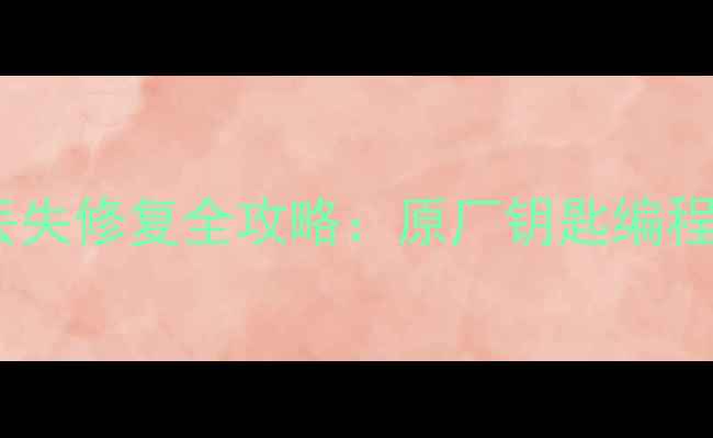 图片 保时捷智能钥匙数据丢失修复全攻略：原厂钥匙编程恢复技术与解决方案1