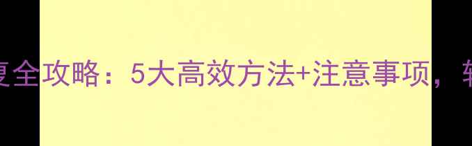 图片 信芯电脑数据恢复全攻略：5大高效方法+注意事项，轻松找回重要文件