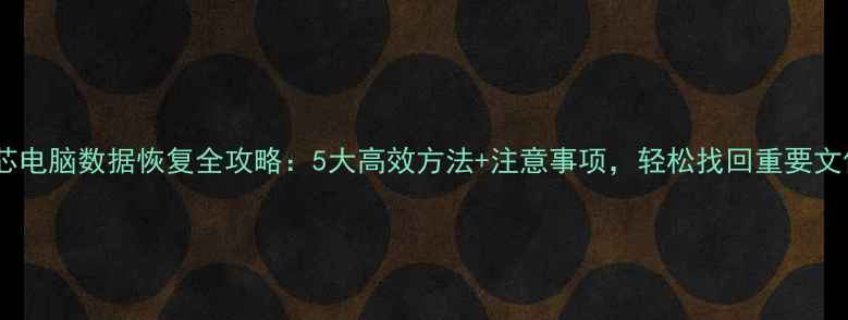 图片 信芯电脑数据恢复全攻略：5大高效方法+注意事项，轻松找回重要文件2