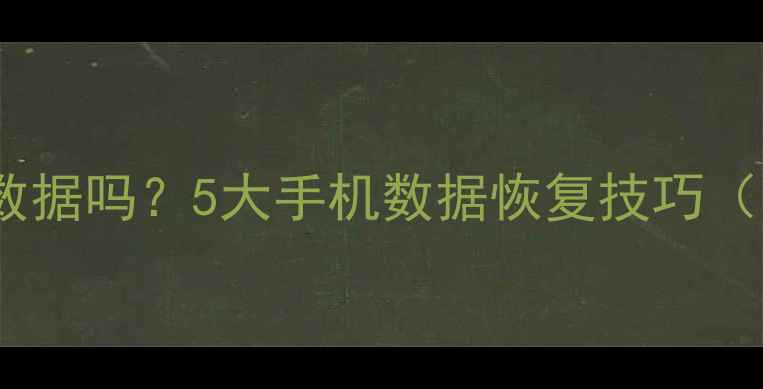图片 修手机真的能恢复数据吗？5大手机数据恢复技巧（附免费工具推荐）1