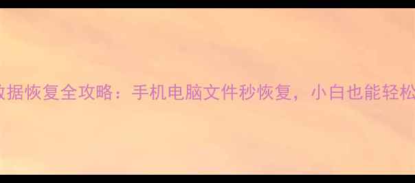 图片 免注册数据恢复全攻略：手机电脑文件秒恢复，小白也能轻松搞定！1