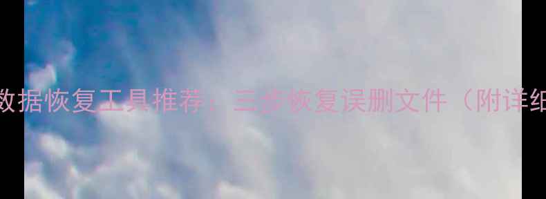 图片 免费U盘数据恢复工具推荐：三步恢复误删文件（附详细教程）1