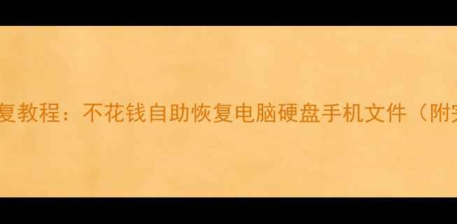 图片 免费数据恢复教程：不花钱自助恢复电脑硬盘手机文件（附完整步骤）1