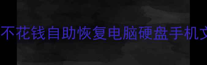 图片 免费数据恢复教程：不花钱自助恢复电脑硬盘手机文件（附完整步骤）2