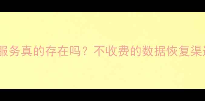 图片 免费数据恢复服务真的存在吗？不收费的数据恢复渠道与注意事项1