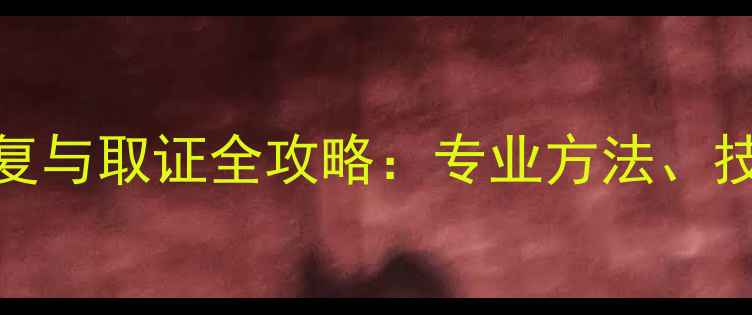 图片 内存卡数据恢复与取证全攻略：专业方法、技术与实战案例