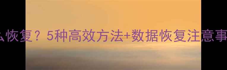 图片 剪切掉的数据怎么恢复？5种高效方法+数据恢复注意事项（最新指南）1