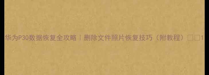 图片 华为P30数据恢复全攻略｜删除文件照片恢复技巧（附教程）📱💾1
