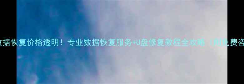 图片 台州U盘数据恢复价格透明！专业数据恢复服务+U盘修复教程全攻略（附免费咨询通道）