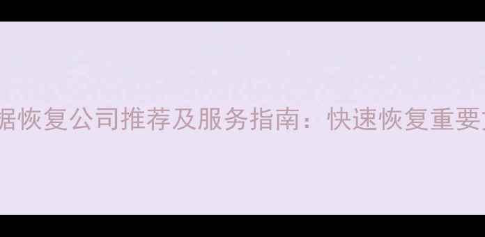 图片 合肥专业数据恢复公司推荐及服务指南：快速恢复重要文件全攻略1