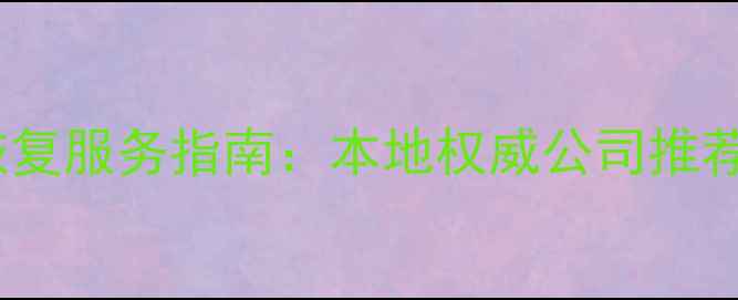 图片 合肥专业数据恢复服务指南：本地权威公司推荐与行业避坑全1