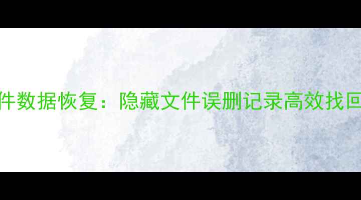 图片 合计软件数据恢复：隐藏文件误删记录高效找回全教程