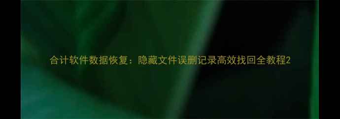 图片 合计软件数据恢复：隐藏文件误删记录高效找回全教程2