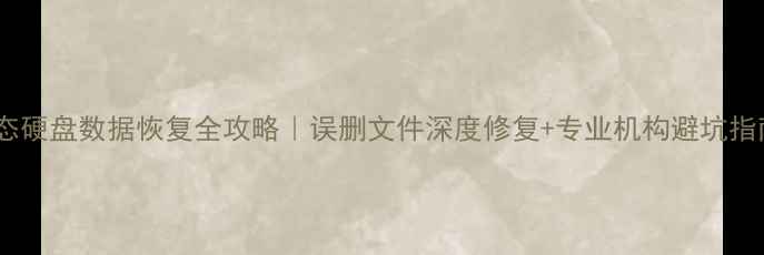 图片 固态硬盘数据恢复全攻略｜误删文件深度修复+专业机构避坑指南1