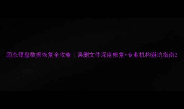 图片 固态硬盘数据恢复全攻略｜误删文件深度修复+专业机构避坑指南2
