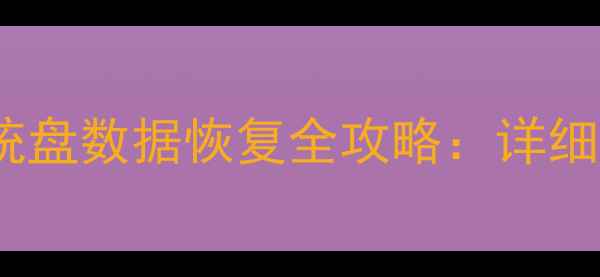 图片 固态硬盘系统盘数据恢复全攻略：详细步骤与技巧1