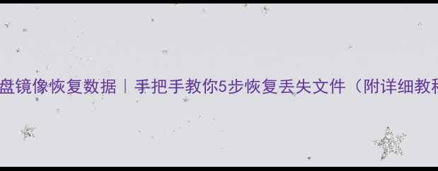 图片 坏硬盘镜像恢复数据｜手把手教你5步恢复丢失文件（附详细教程）1