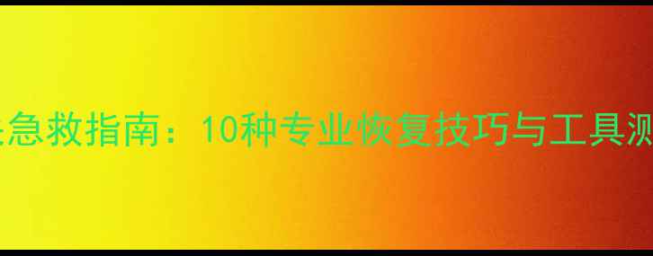 图片 大数据时代数据丢失急救指南：10种专业恢复技巧与工具测评（附操作视频）1